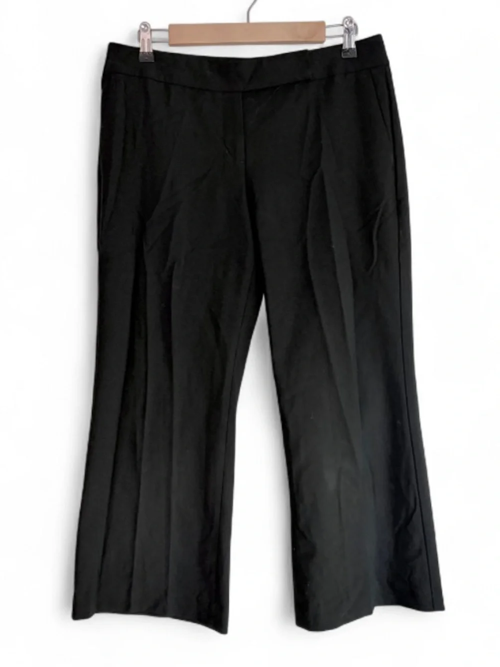 Express Editor Black Wide Leg Cropped Pants Size 8